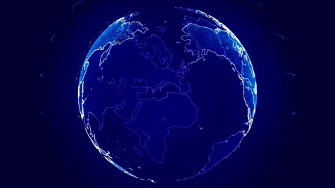 Motion of digital data flow world. Futuristic Technology Theme Background 스톡 동영상 334652268