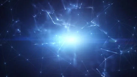 Motion digital tech glowing lines and dots looping animation Stock Footage 341158735