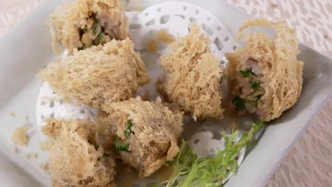 Motion of dim sum on table inside Chinese restaurant with 4k resolution. Stock Footage 107412042