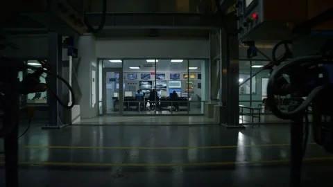 Motion to Dispatching Office in Glass Production Company Stock Footage 72737098