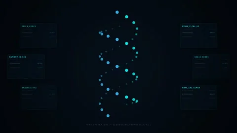 Motion of DNA Helix Animation in Dark Background for Scientific Visualization 스톡 동영상 342535473
