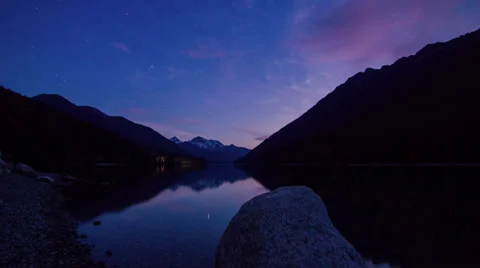 Motion dolly time lapse day to night shot at Duffey Lake Stock Footage 31619230