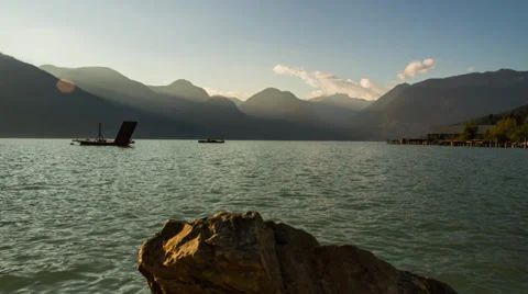 Motion dolly time lapse shot ocean with light rays Stock Footage 31615662