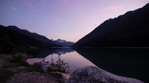 Motion dolly time lapse shot of sunset at duffey lake Stock Footage 31617823