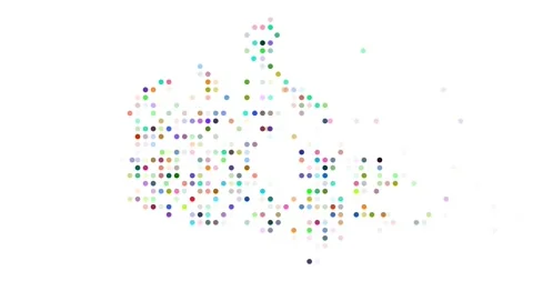 Motion Dots Assemble Shaping Canada Silhouette Map Stock Footage 319860172