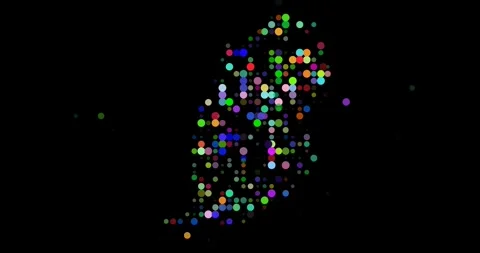 Motion Dots Assemble Shaping Grenada Silhouette Map Stock Footage 320020970