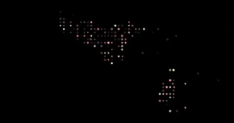Motion Dots Assemble Shaping Tonga Silhouette Map Stock Footage 319399605