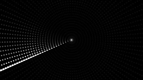 Motion of dots creating a tunnel effect in black background Stock Footage 339301393