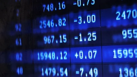 Motion down along Trade Results to Bitcoin Model Video stock 80298545