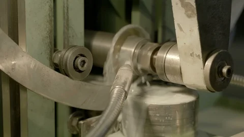 Motion of drilling machine. Drilling steel and water cooling part in industrial Stock Footage 127035295