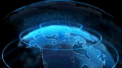 Motion earth digital globe transparent surface Stock Footage 106834264