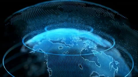 Motion earth digital globe transparent surface Illustrazione stock