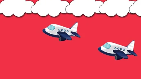 Motion effect cloud and plane background red HD 4k Stock Footage 339297970