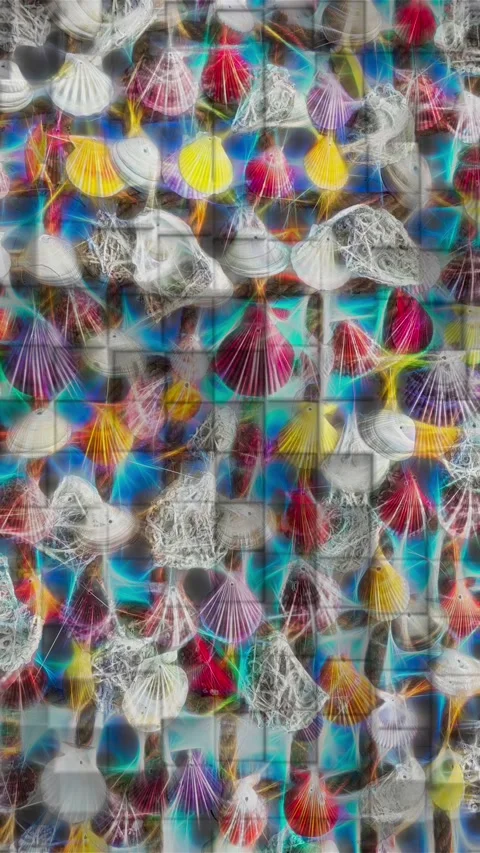 Motion effect. decorative seashells on background. Stock Footage 164899363