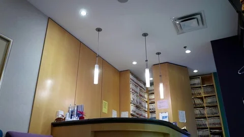 Motion of empty dental office in Burnaby BC Canada with 4k resolution Video stock 73747422