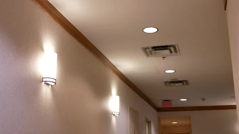 Motion of empty hotel corridor in Burnaby BC Canada with 4k resolution Stock Footage 110817093