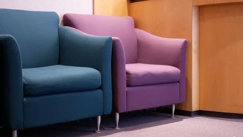 Motion of empty seats for customer inside dental office in Burnaby BC Canada Video stock 83255296