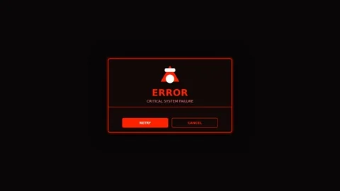 Motion error screen video depicting digital glitch and system malfunction i.. Vídeos de archivo 342528997