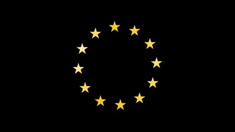 Motion of European Union Flag in Dynamic Video Loop Highlighting Unity and .. Stock Footage 342622424