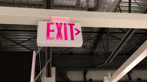 Motion of exit sign inside Ikea store Stock Footage 62900214