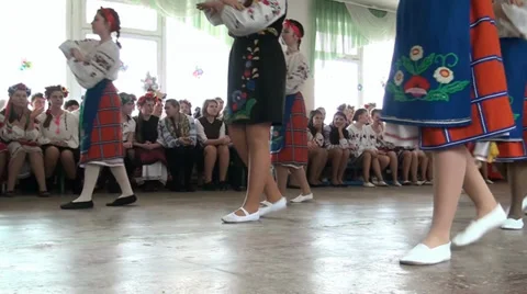 Motion of feet is in folk dance Stock Footage 35421777