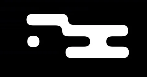 Motion flat white cloud on black Stock-Footage 85106017