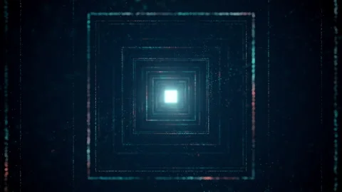 Motion Flying Digital Tunnel Technological Tunnel with Matrix Binary Code Stock Footage 148289542