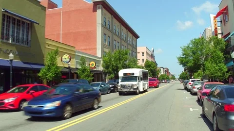 Motion footage of E Broughton St Savannah GA Stock Footage