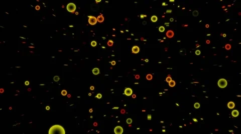 Motion footage elements with red and yellow  bubbles on black background Stock Footage 62190917