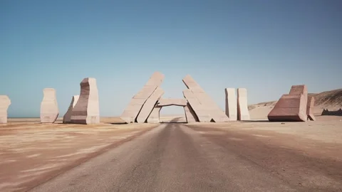 Motion forward by the road to Gate of Allah in Ras Muhammad National Park Stock Footage 253892217