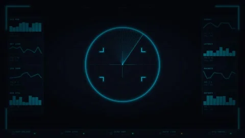 Motion of a futuristic digital clock display with glowing neon elements in .. Stock Footage 342671244