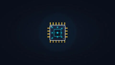 Motion of a futuristic microchip with glowing circuits in digital technolog.. 動画素材 342534787