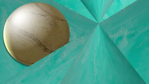 Motion of geometric sphere and angle colorful shapes Stock Footage 138815139