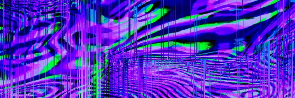 Motion Glitch interlaced Distorted psychedelic zebra banner background Stock Illustration