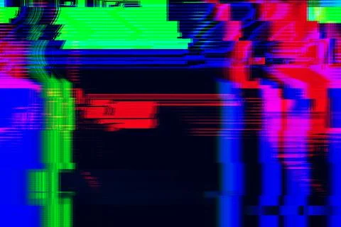 Motion Glitch interlaced Multicolored Distorted textured futuristic background Stock Illustration
