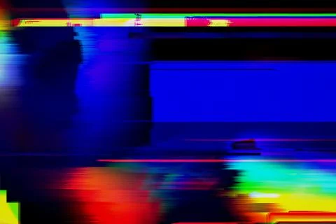 Motion Glitch interlaced Multicolored Distorted textured futuristic background イラスト素材