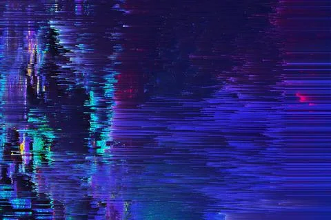 Motion Glitch interlaced Multicolored Distorted textured futuristic background Illustrazione stock