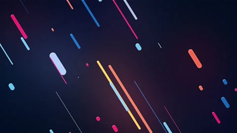 Motion glowing falling lines in a 2D style animation with liquid effect Stock Footage 232866945