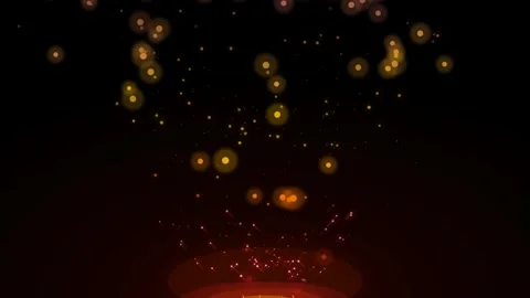 Motion of Glowing Particles in Dark Space for Dynamic Visual Effect. Stock Footage 342625297