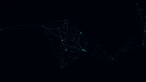 Motion of Glowing Particles in Dark Space Creating Dynamic Visual Effect fo.. Stock Footage 342765215