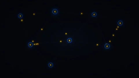 Motion of Glowing Particles in Space Animation for Scientific Visualization.. Vídeo Stock 342541573