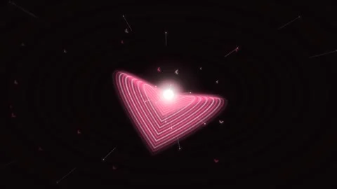 Motion of glowing pink heart with light rays in space for romantic love and.. 库存影片 342768265