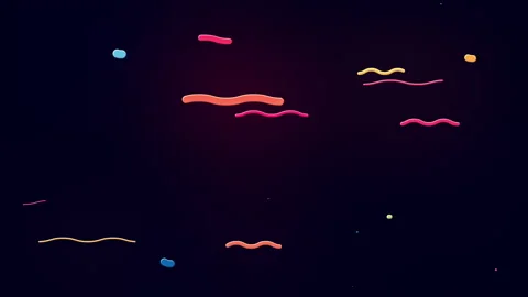 Motion glowing wavy lines in a 2D style animation with liquid effect Stock Footage 234132182