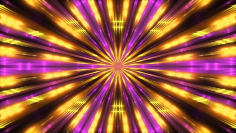 Motion gold and purple rays, flashing light on dark background, loop Stock Footage 160406909