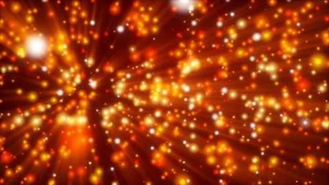 Motion gold and red particles, abstract background, loop Stock Footage 85418018