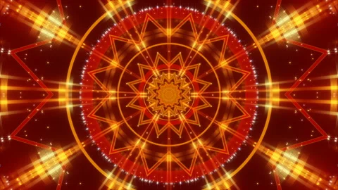 Motion gold circles and particles  on red background, loop Stock Footage 126560247