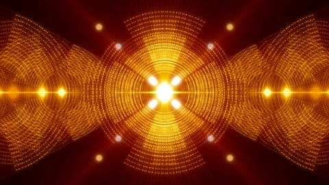 Motion gold light and particles on dark red background, loop Stock Footage 113737425