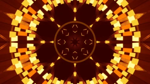 Motion gold shape on red background, kaleidoscope, loop Stock Footage 188687303