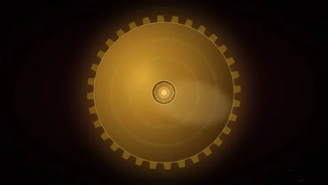 Motion of Golden Gear Wheels in Continuous Rotation for Mechanical Animation. Vidéo 342623179