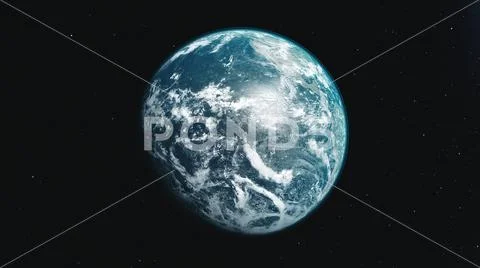 Motion graph blue and white planet Earth orbits around Sun Stock Photos